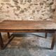 Table de ferme française ancienne en chêne avec deux tiroirs — XIXe siècle