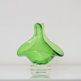 Art Glass Basket by Josef Hospodka for  Chribska Glassworks,1960's.