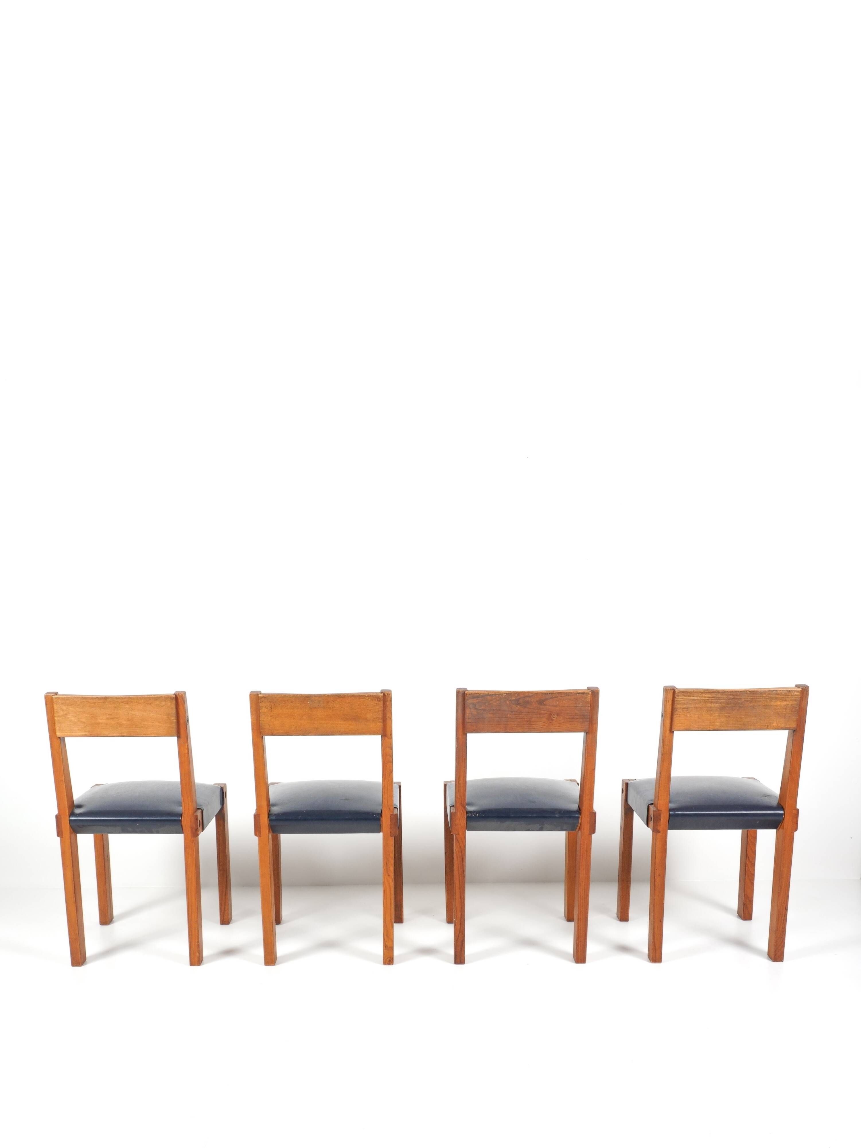 Pierre chapo - suite de 4 chaises mod. s24