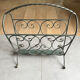 Vintage wrought iron magazine rack in green - 50s style