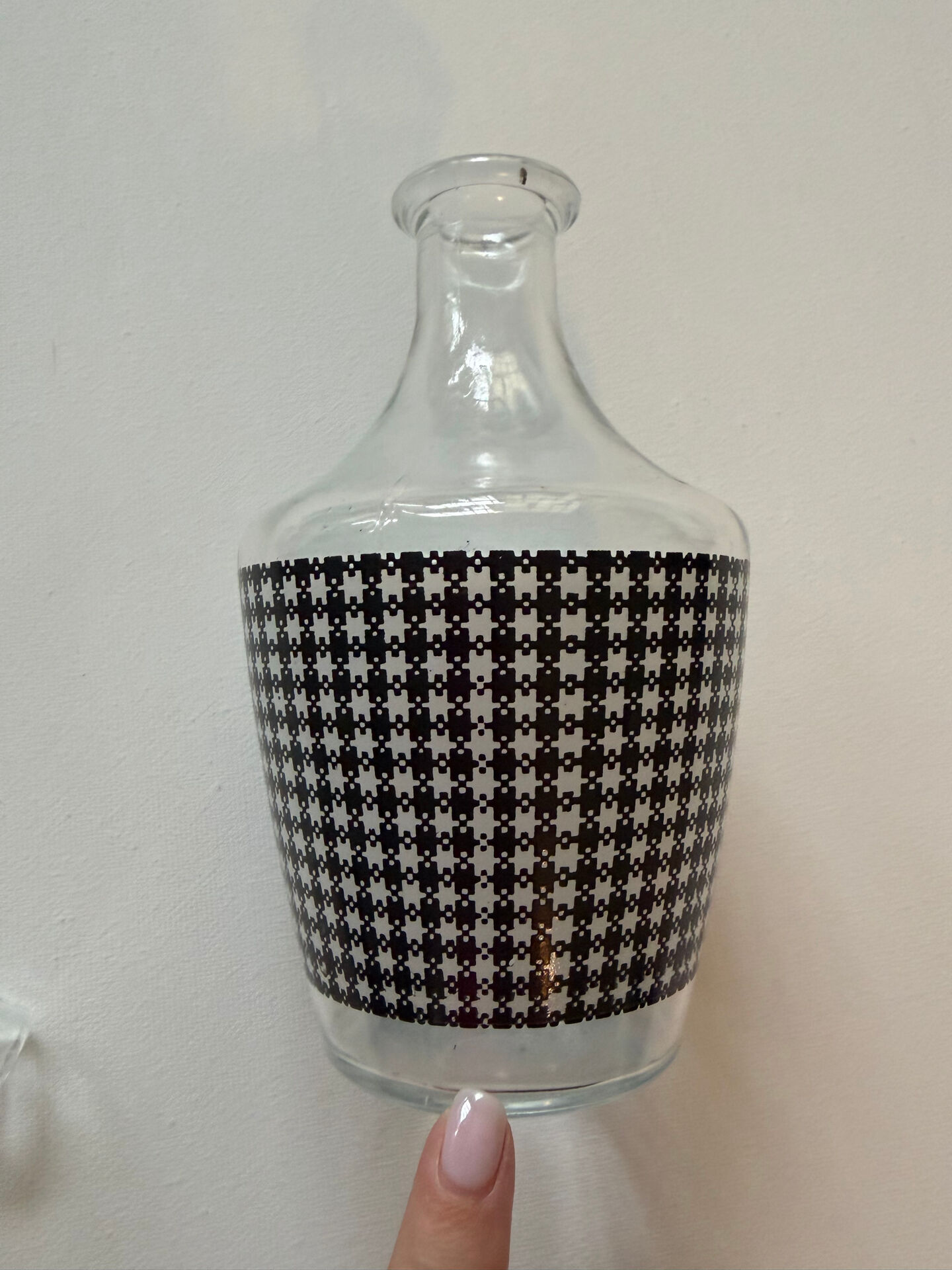 Carafe en verre décor Vichy