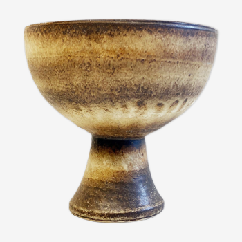 Mid Century Diabolo shaped ceramic planter / flower pot