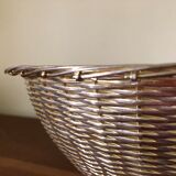 Braided silver metal basket