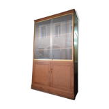 Grande Bibliothèque, Vitrine en bois massif, Design Fonctionnel 1950, 1960