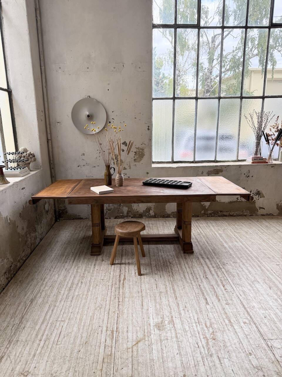 Table de repas chêne 1940 Dudouyt 240cm