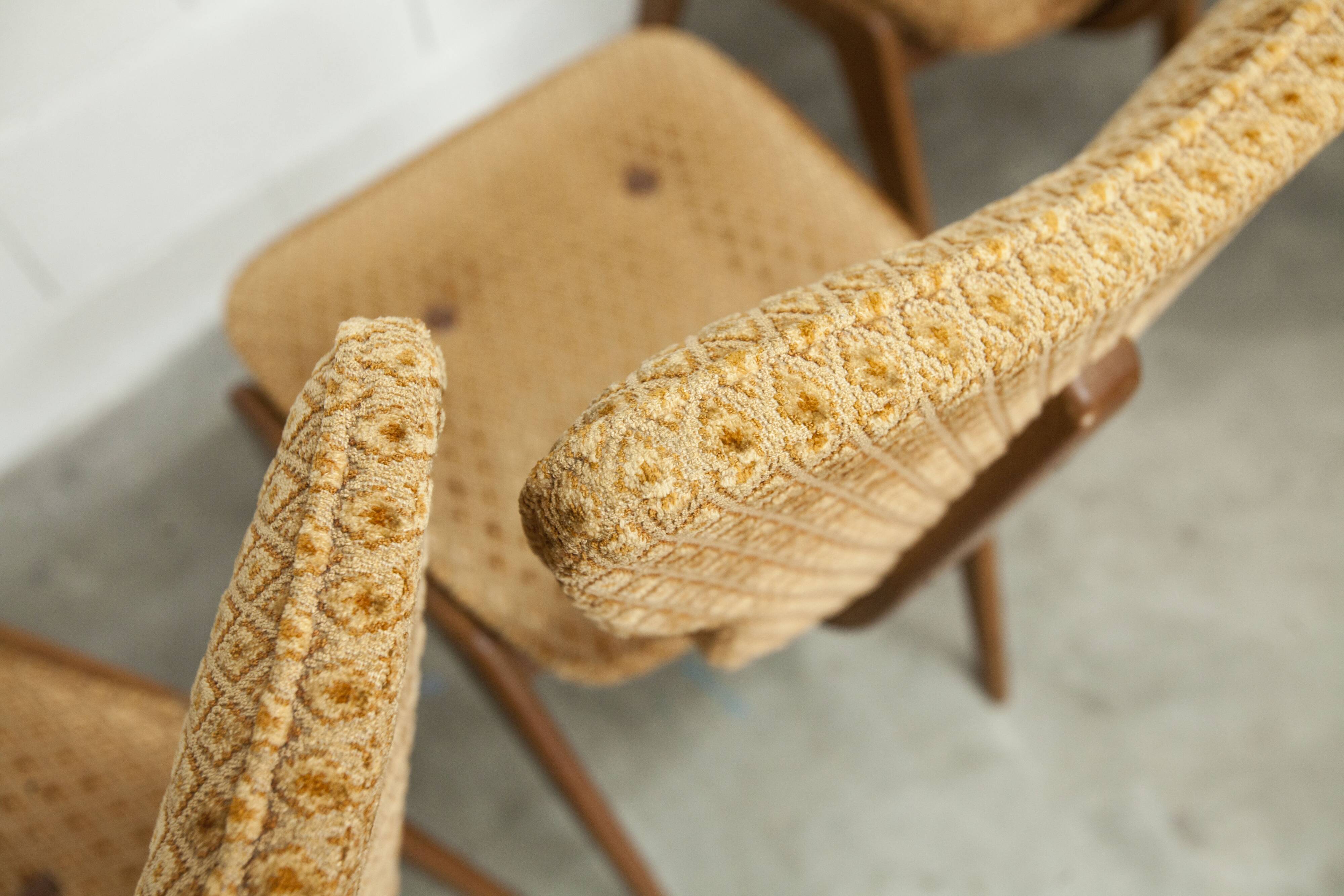 4 chairs and 2 Lounge armchairs by Roger Landault, ABC edition, 1950.