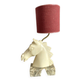 Alabaster horse head lamp, Italy