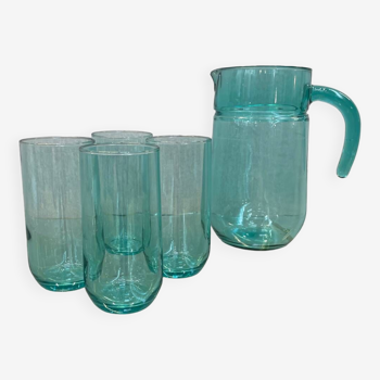 Vintage pitcher and glasses set