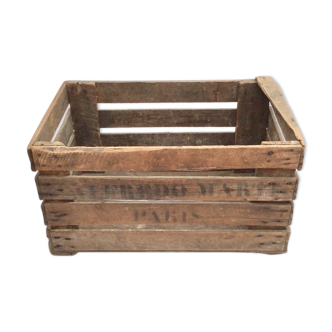 Ancienne caisse en bois de transport estampillé dimension : hauteur -33cm- largeur -61 cm- Pr-33cm-