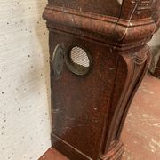 Pair of Louis XIV style fireplaces in red cherry marble. XIX century.