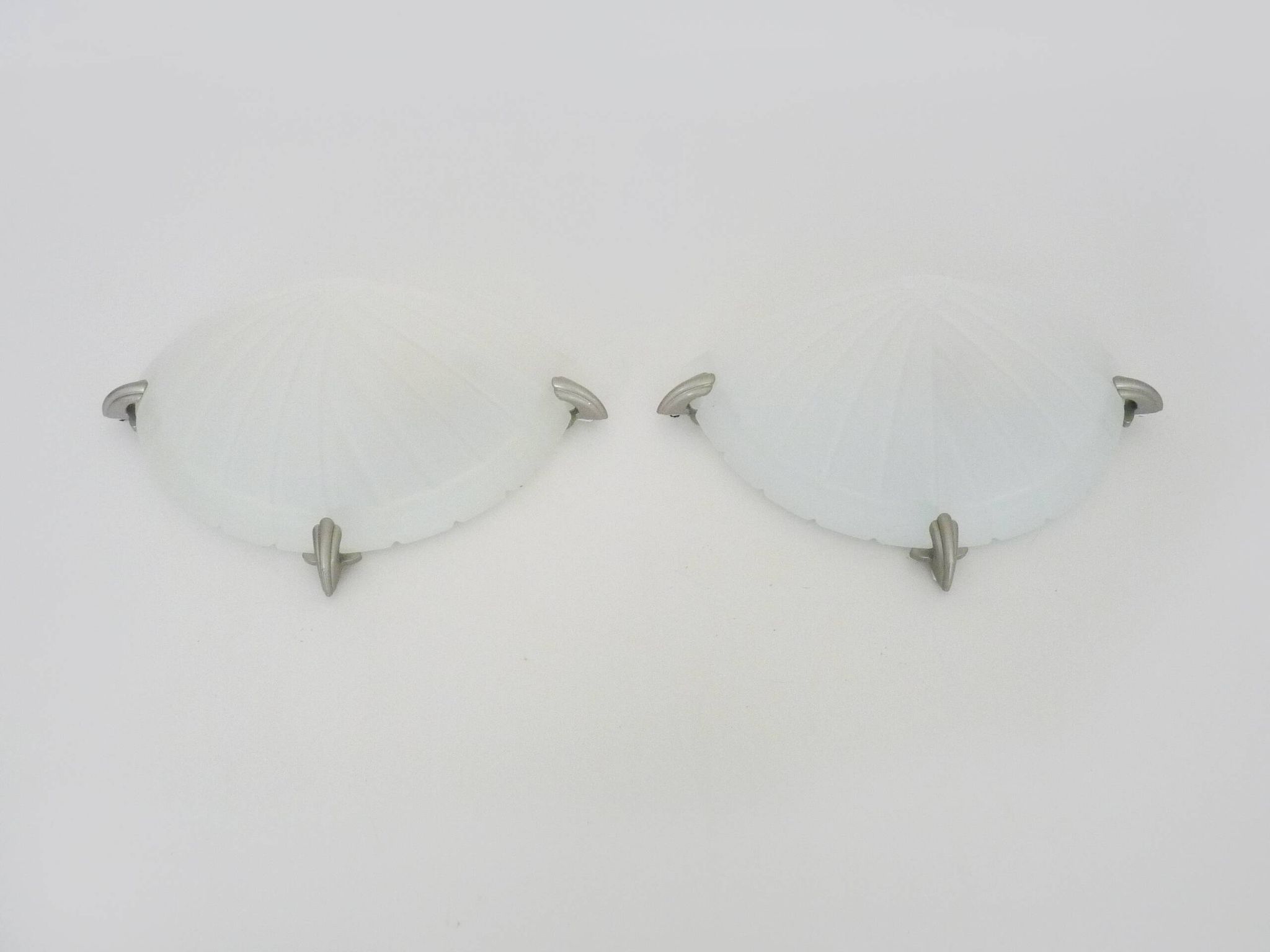 Pair of half-moon wall lights from the 1980s in Italy