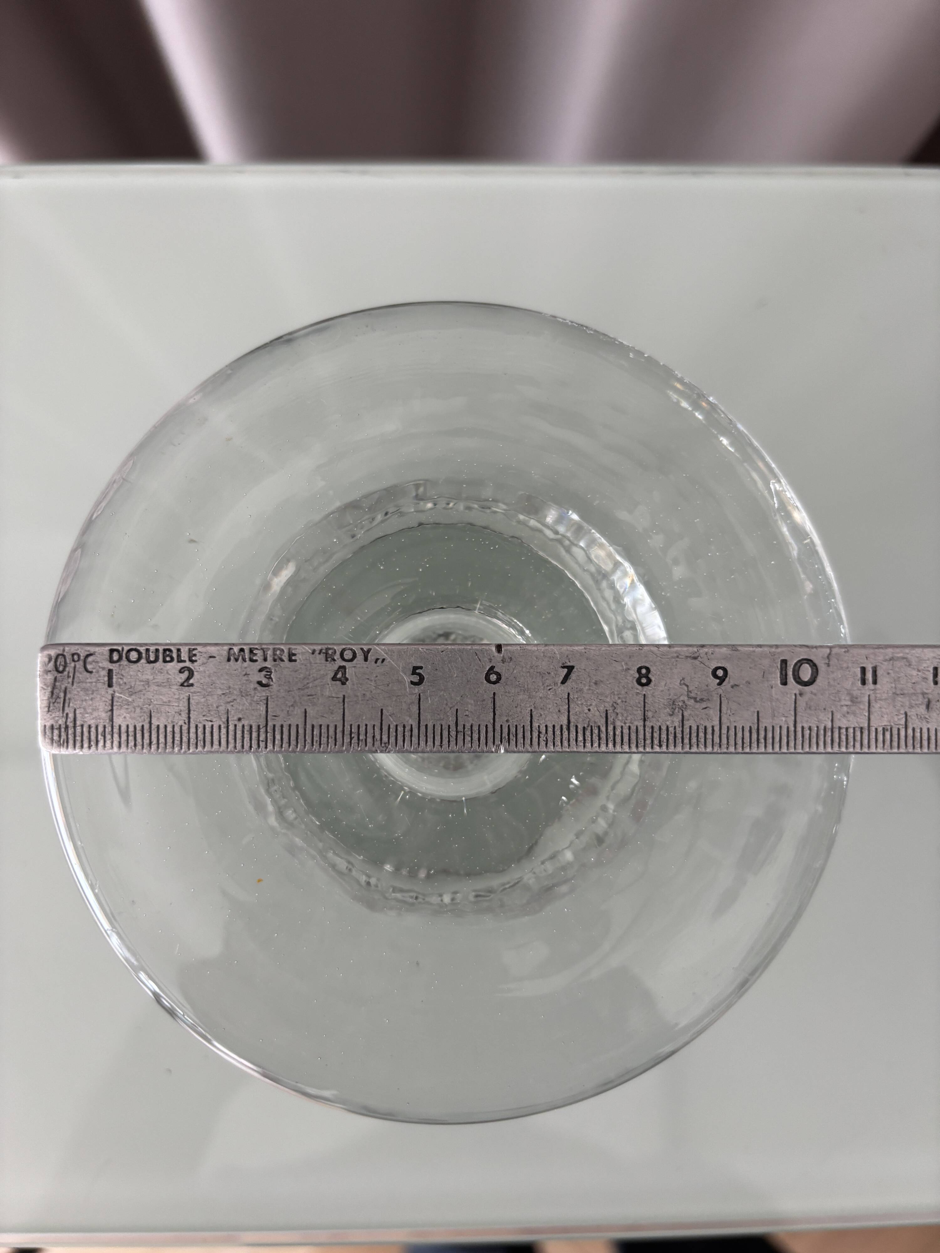 Vintage Scandinavian glass Candle Holder – Clear Pressed Glass – 1970s