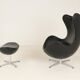 Early Egg Chair and Ottoman by Arne Jacobsen, Denmark, 1960s