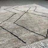 Carpet beniourain gray striped black 155x193cm