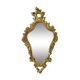 Small Vintage French Gold Baroque Mirror Crested Mirror Resin 1960s
