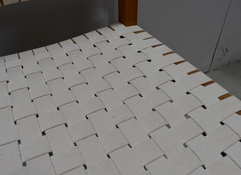 Suite of 6 vintage chairs in light beech late 20th