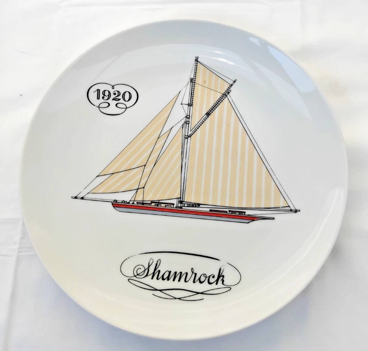 Auteuil Porcelain - Set of 6 Flat Plates - Nautical Theme