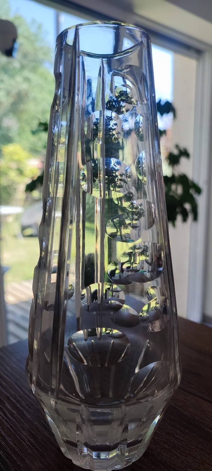 Vintage cut glass vase from the 60s