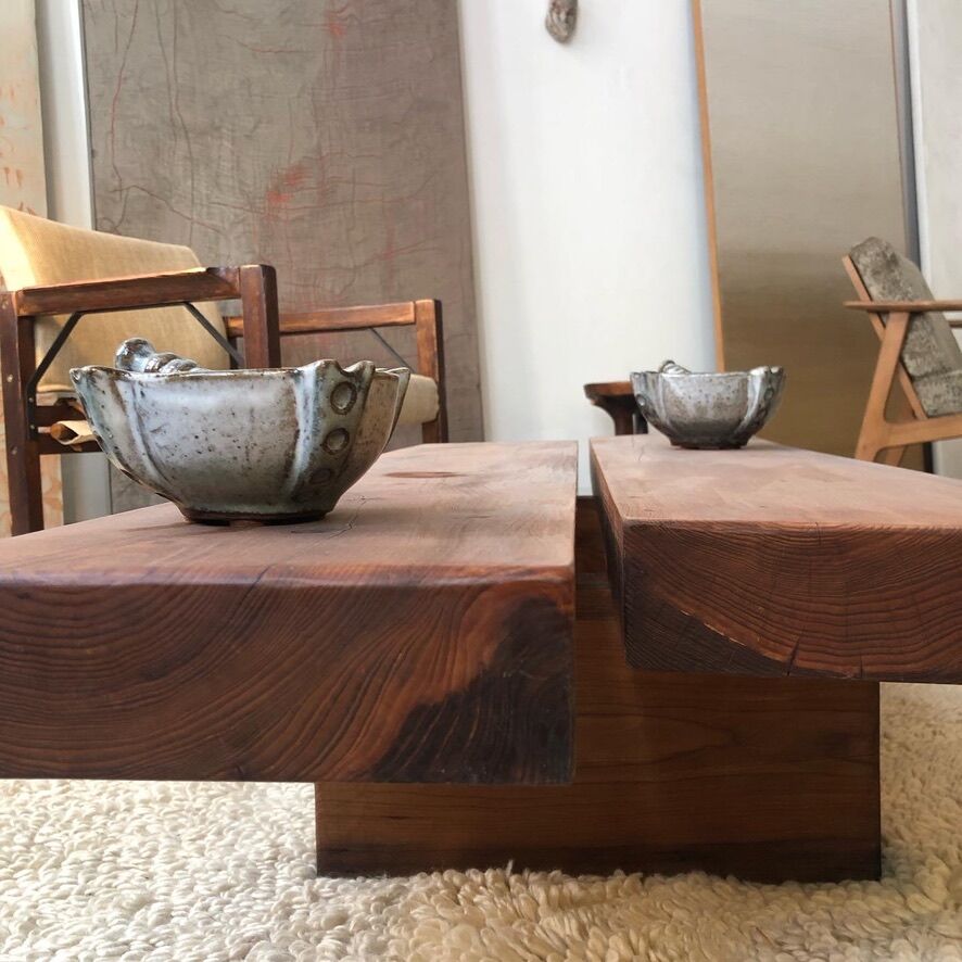 Table basse design Wabi Sabi, numérotée, édition Mobili Mundi