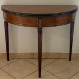 Table console demi lune en acajou