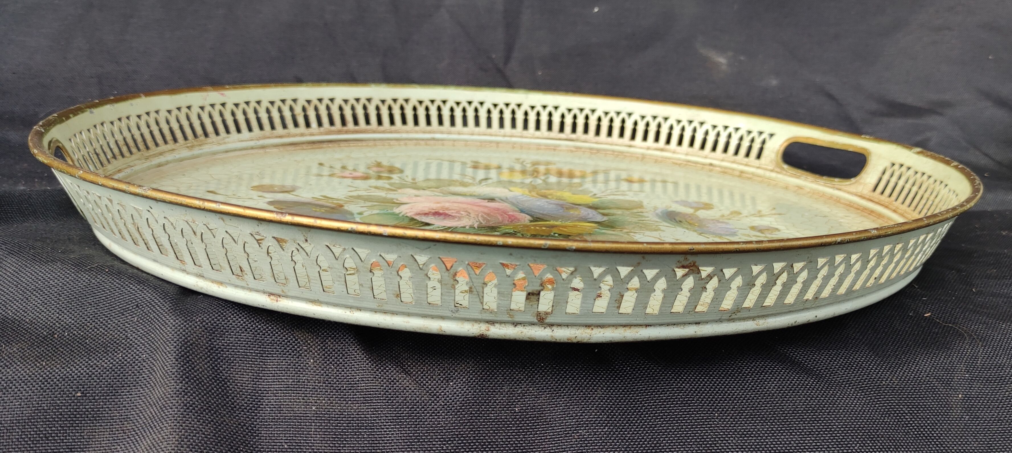 Old hand-painted metal top