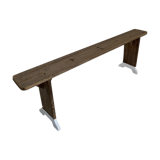 Light oak bench, lower feet painted white