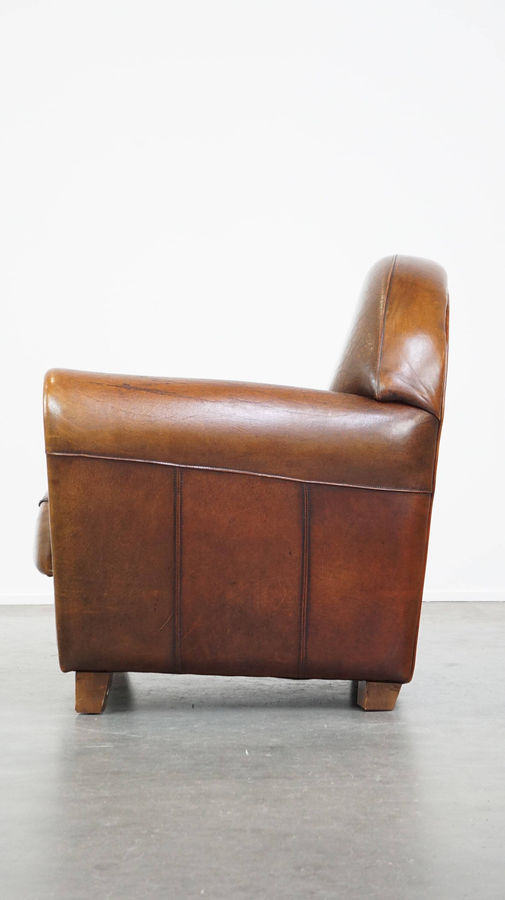 Large sheep leather design armchair