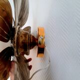 Large brass flower wall light, Jansen style, 1960