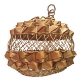60s rattan wicker pendant light