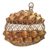 60s rattan wicker pendant light