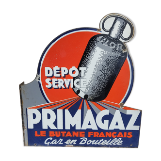 Old enamelled plate Primagaz double face year 50 the French butane