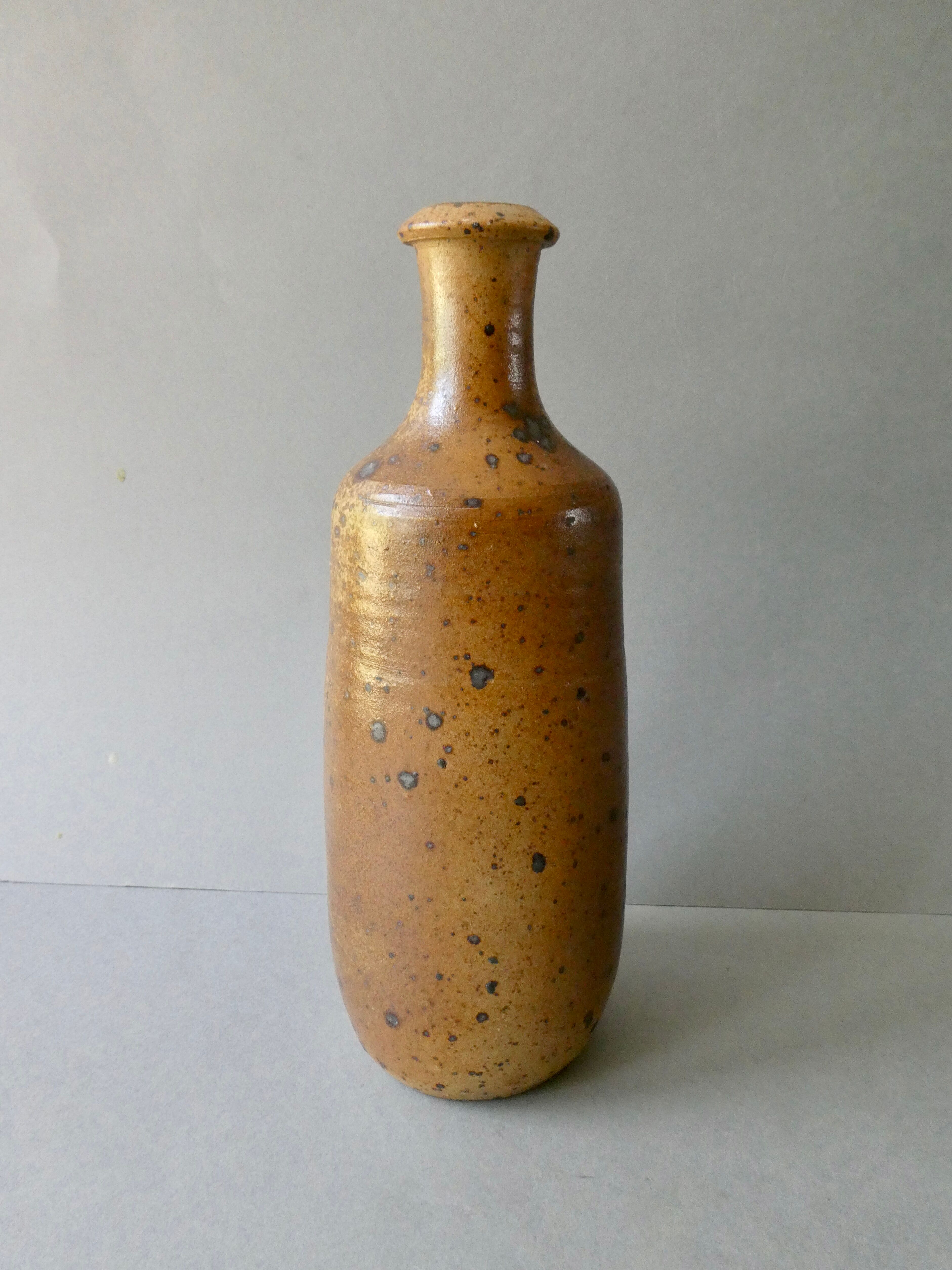 Pyrite stoneware bottle vase by Charles Gaudry