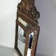 Antique brass repoussé mirror with wooden backing, 59x31 cm, C831.