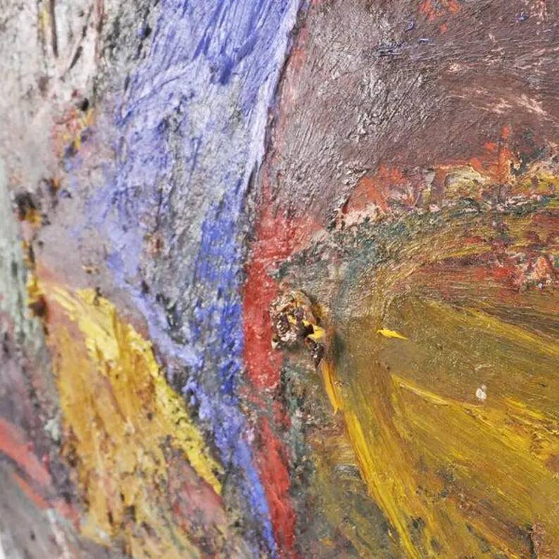 Large Original Swedish Oil on Canvas - "Irritation" by Christina Olivecrona - Signed - Vintage and Framed - 100 × 93 cm (39.4" × 36.6")