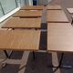 Set of 9 metal bistro table wood and formica