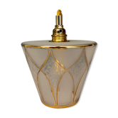 Vintage art deco tulip walker in white and golden frosted glass