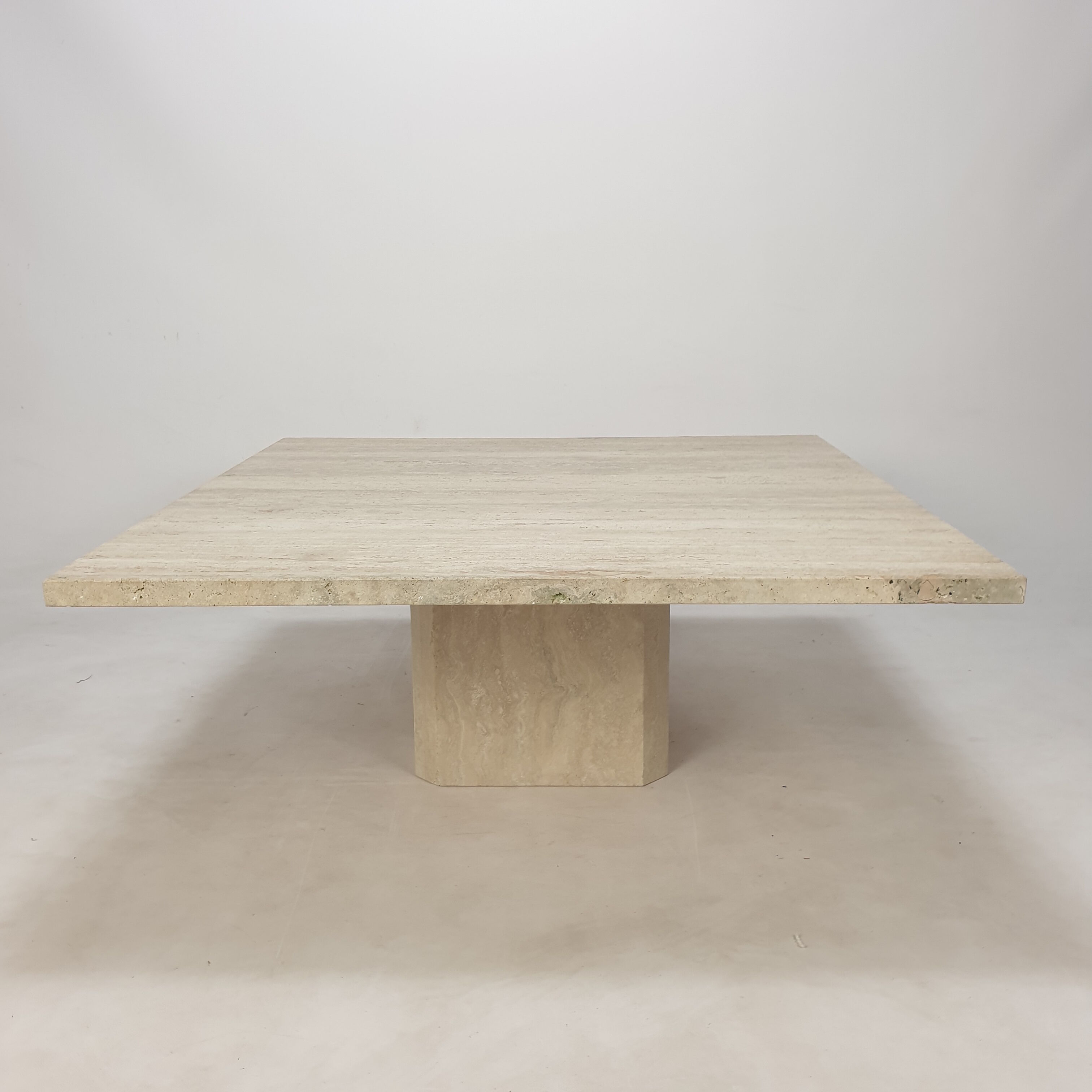Italian travertine coffee table, 1980s