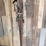 Pair of wooden ski & vintage ski poles year 1940