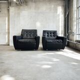 Set of 2 vintage individual seats/armchairs/club seats