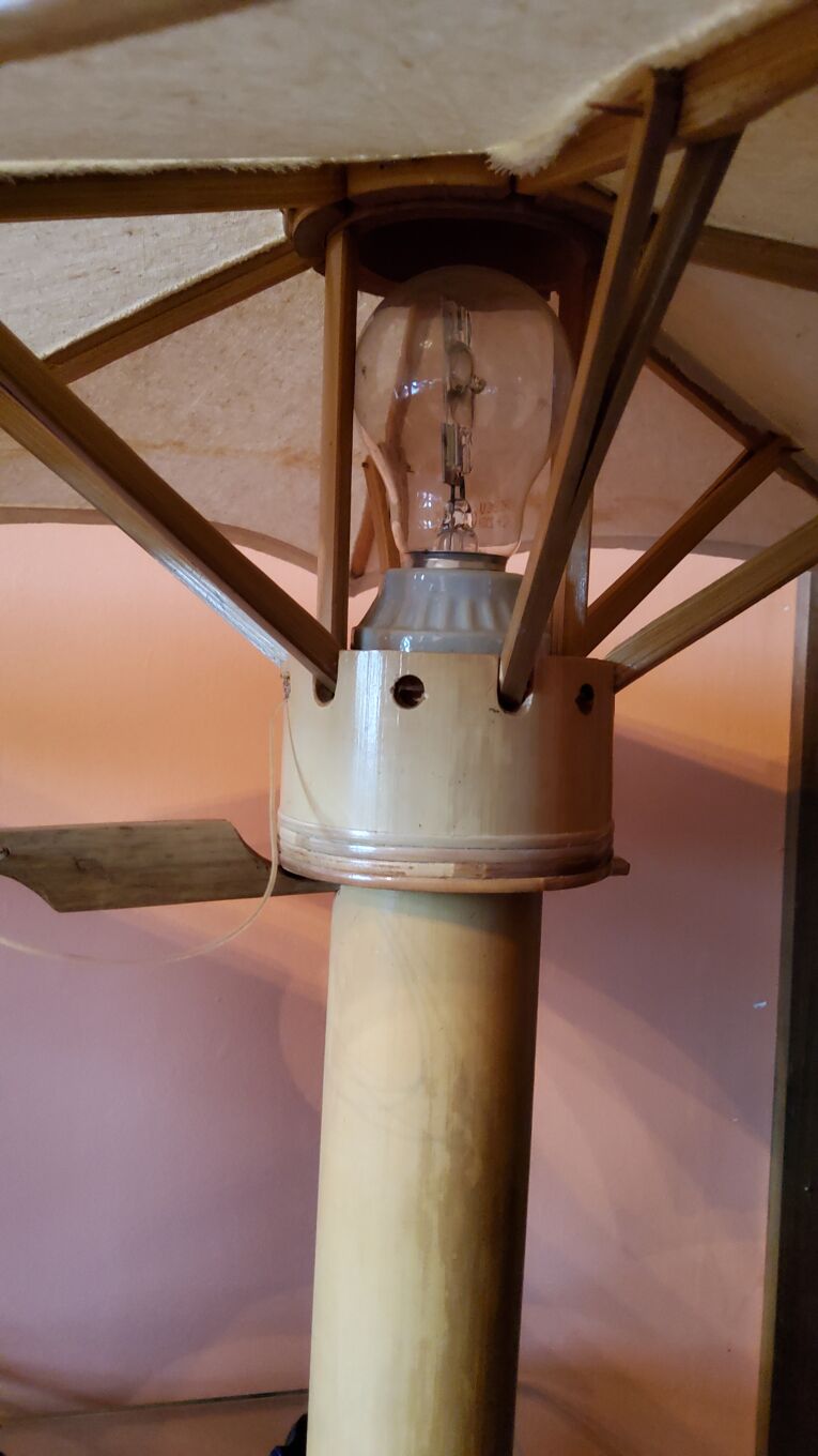 Paire de lampes parasol en bambou et rotin Selency Paire de lampes parasol en bambou et rotin Selency