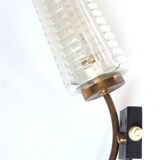 Glass and brass wall light