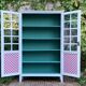 Armoire parisienne vitrée vintage 1960