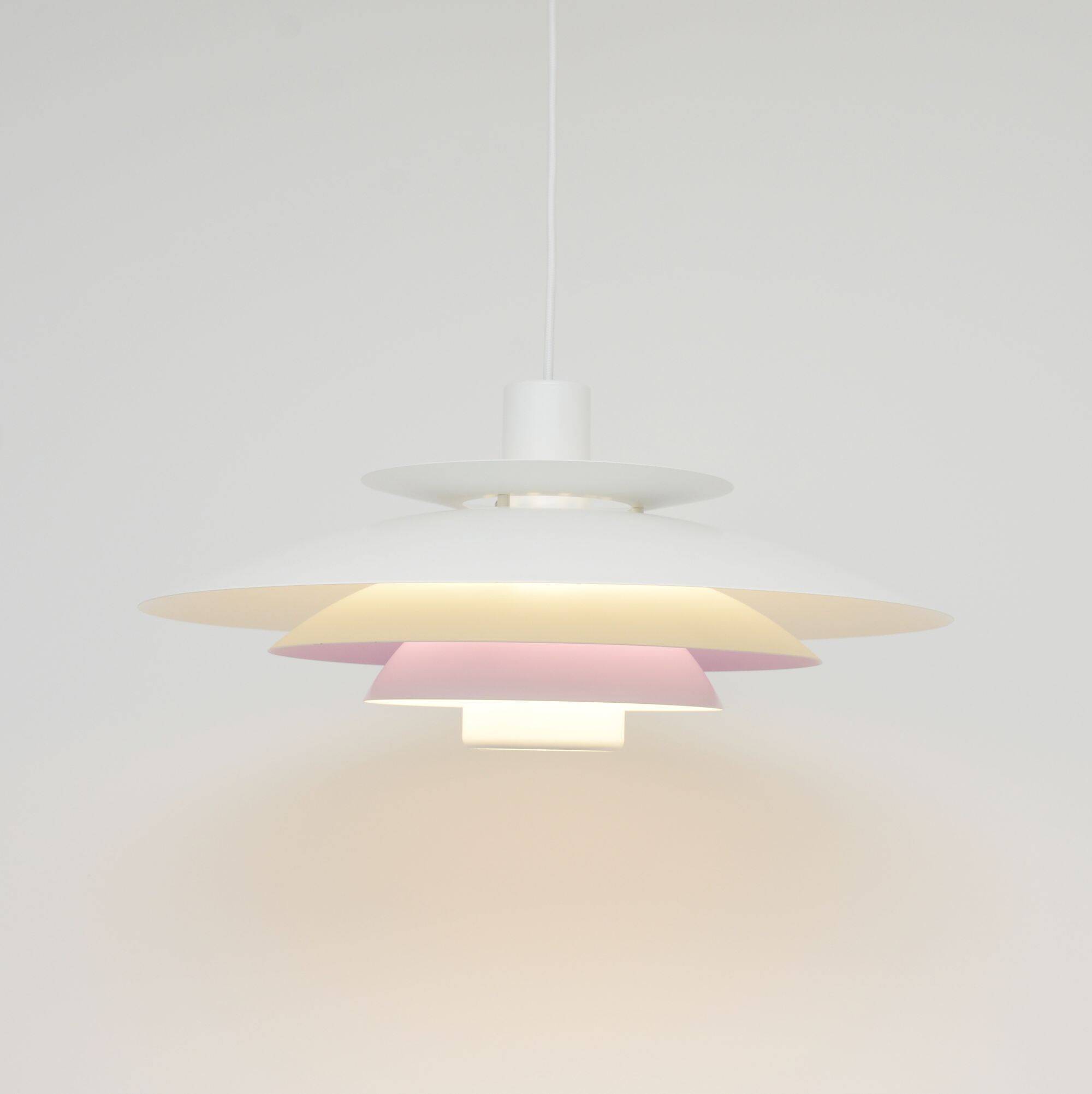 White Scandinavian Form Light lamp, Denmark 1970s