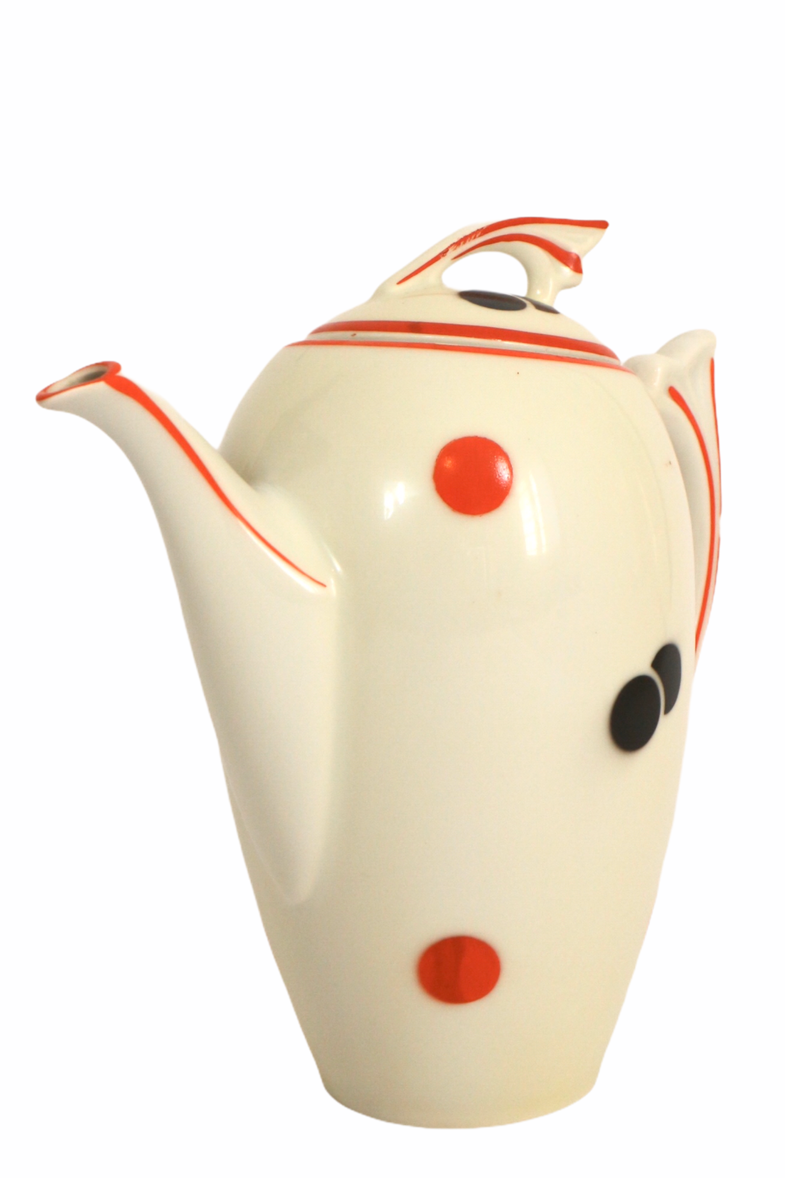 Teapot 50s black and red Bavaria