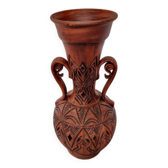 Large Vintage Brown Ceramic Vase, 1960s