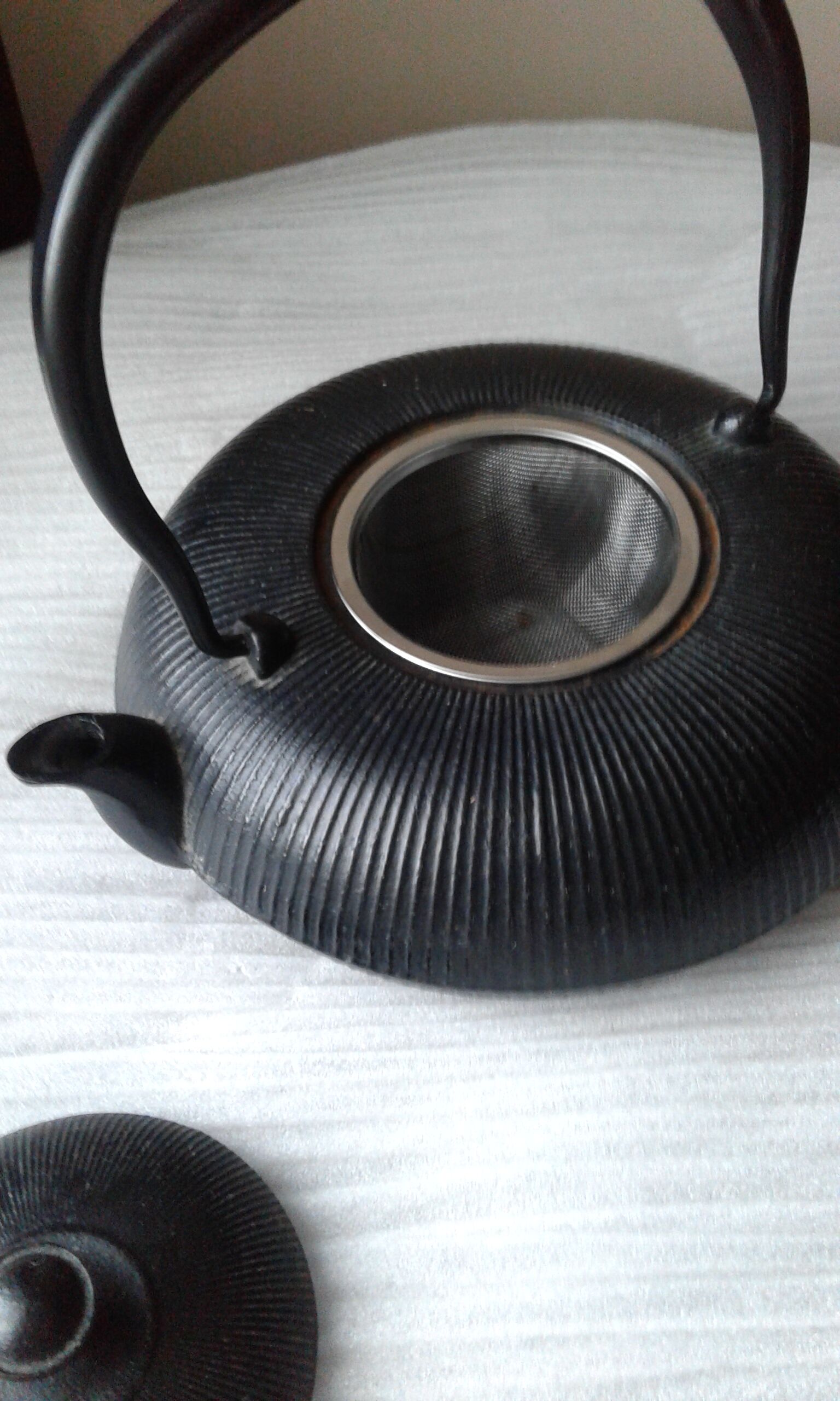 Chinese teapot black cast iron
