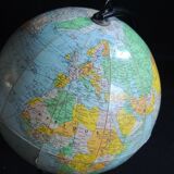 Globe earth base in metal Girard and Barrere Paris 1960