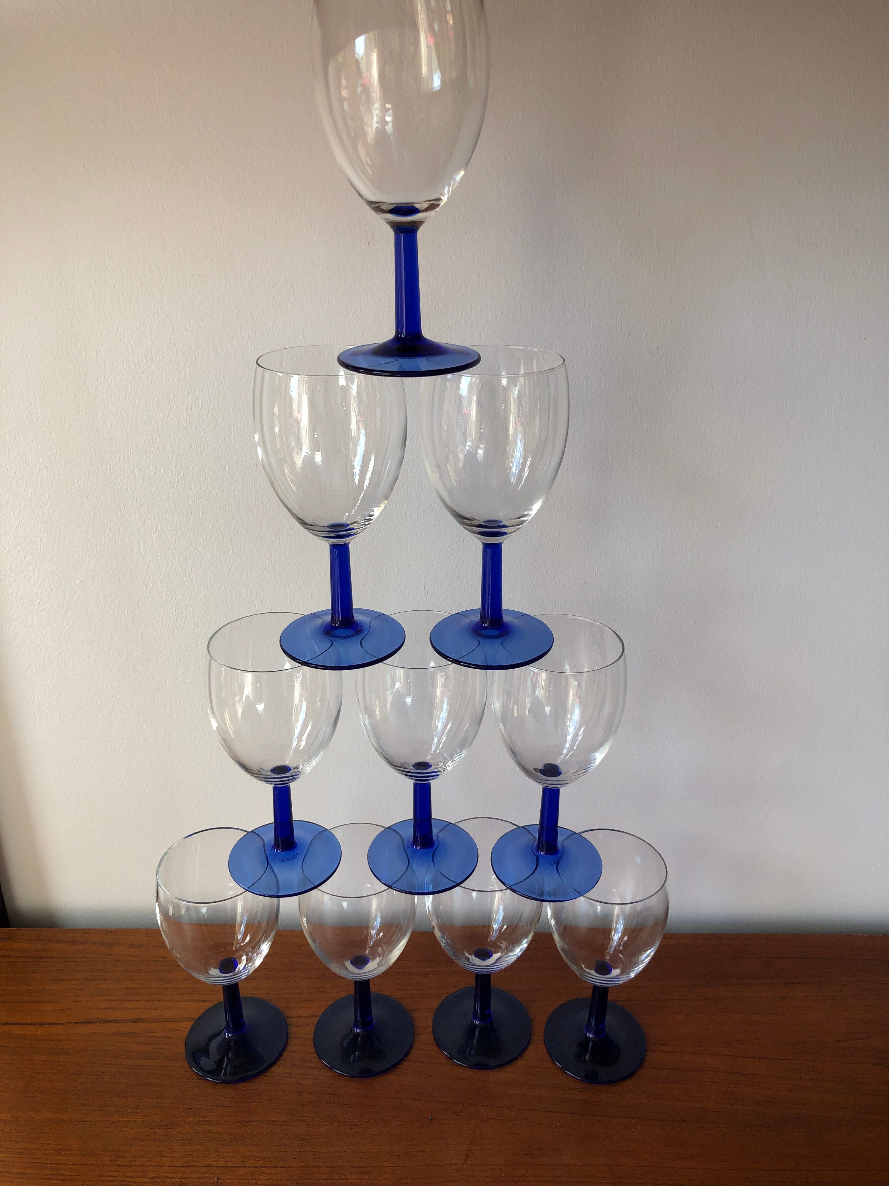 Vintage cobalt blue stemmed lenses