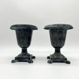Pair of "Médicis" vases in verdigris – 1950s