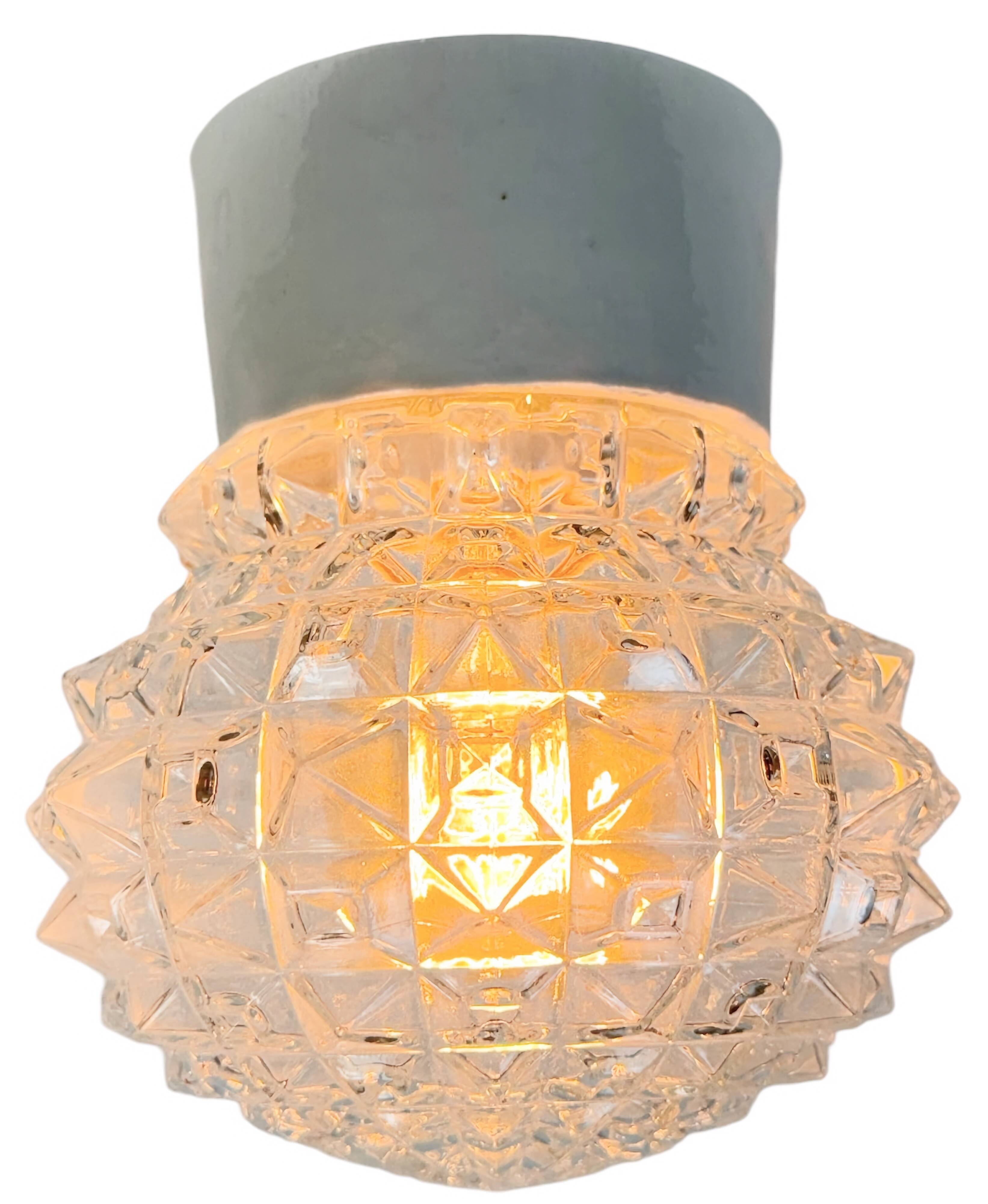 Vintage White Porcelain Ceiling Light, 1970s